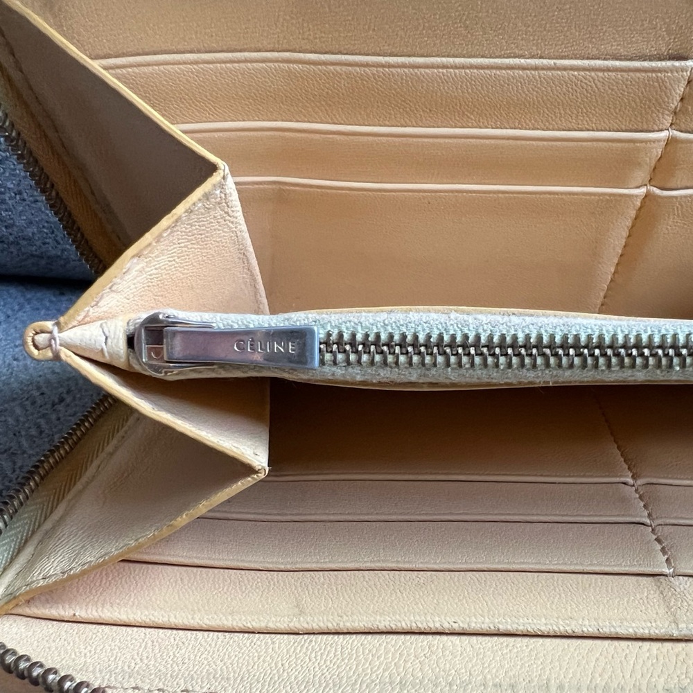 Celine Two-Tone Leather Zipper Wallet - Picture 6 of 12